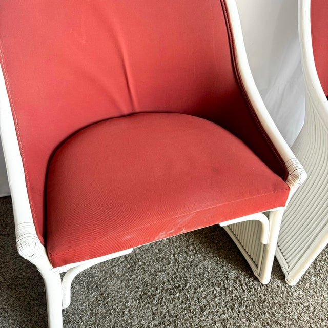 Boho Chic Pencil Reed Upholstered Dining Chairs - A Pair For Sale - Image 10 of 10