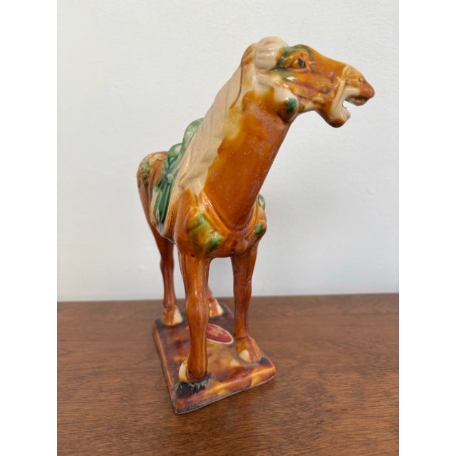 1980s Tang Dynasty Style Drip Glaze Horse Figurine For Sale - Image 6 of 8