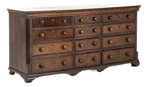 Large Bank of Georgian Oak Drawers