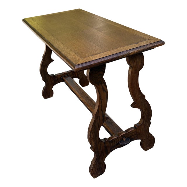 Vintage Spanish Revival Console Trestle Table For Sale
