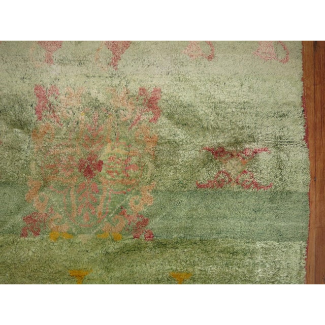 Vintage Light Green Pink Turkish Tulu Shag Rug - 3'8" x 6'2" For Sale - Image 4 of 5