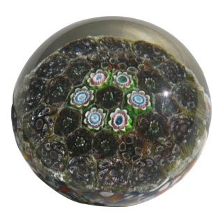 Paperweight Vintage Millefiori Art Glass Hand Made For Sale