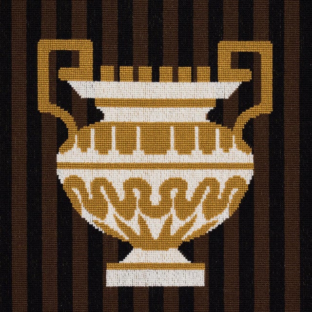 Contemporary SAMPLE - Schumacher Clermont Epingle Fabric In Java For Sale - Image 3 of 4