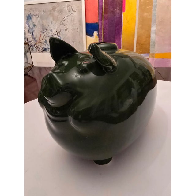 Mid-Century Modern Vintage Mid Century Modern Jade Color Piggy Bank For Sale - Image 3 of 11