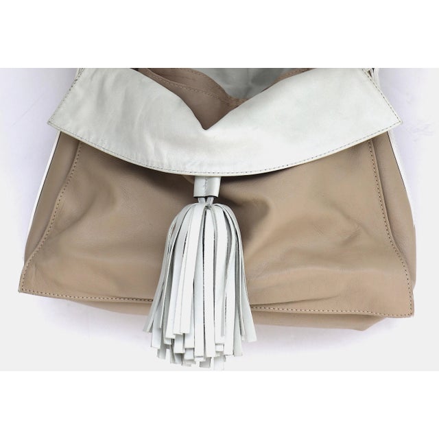 Late 20th Century Alberto Di Canio Italy Tasseled Soft Lambskin Luxury Leather Handbag For Sale In West Palm - Image 6 of 8
