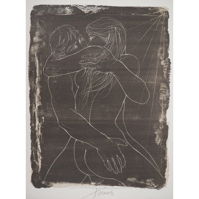 Pierre-Yves Tremois, Embracing Couple, Original Signed Lithograph For Sale