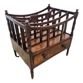 Victorian Newspaper Rack in Oak For Sale