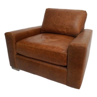 Maxwell Leather Chair by Restoration Hardware For Sale
