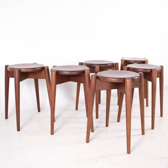 Vintage Japanese Stools, 1980s, Set of 6 For Sale - Image 6 of 16