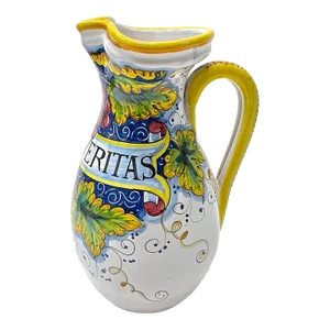 Vintage Italian Deruta Wine Pitcher