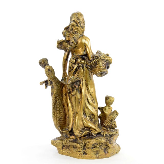 Metal Louis Vidal, Statue of the Goddess Abundantia, 1800s, Bronze For Sale - Image 7 of 9