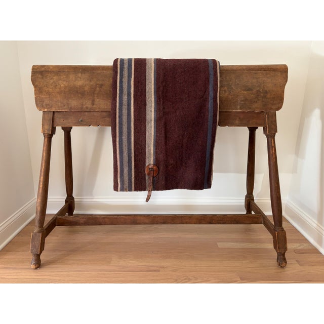 1900s Antique Striped Wool Horse Blanket For Sale In Minneapolis - Image 6 of 9