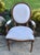 French Ethan Allen Walnut Armchair Oval Back Louis XVI Carved French Accent For Sale - Image 3 of 18