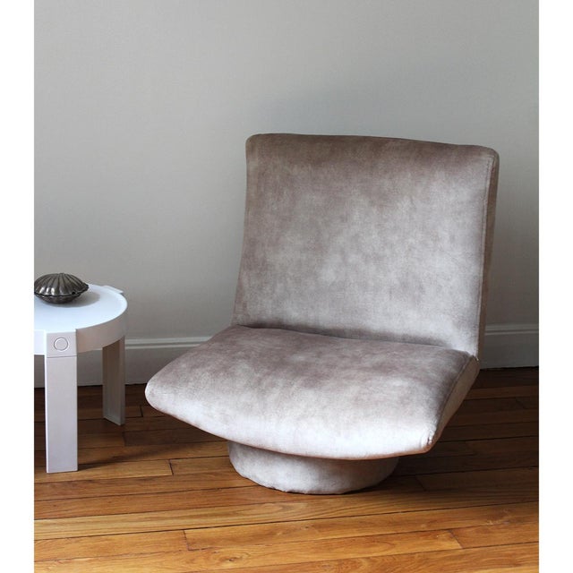Small Velvet Chaise Lounge, 1970 For Sale - Image 4 of 4
