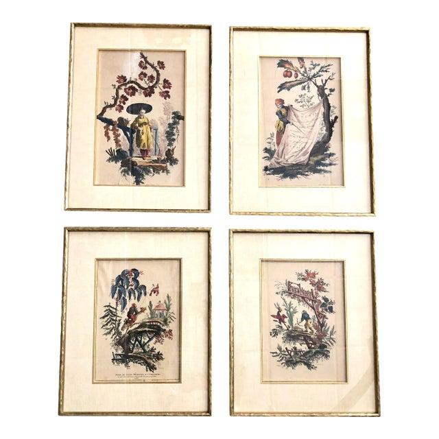 Early Engravings Dated 1759 - Set of 4 For Sale