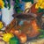 Mid-Century Modern Mid Century Original Oil Painting With Flowers, Fruit, Copper Pot. Bright and Large Canvas. For Sale - Image 3 of 10