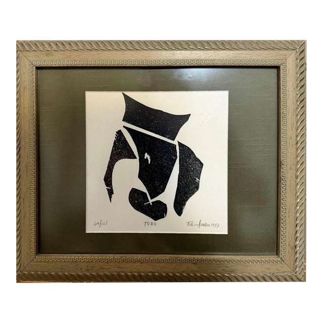 Fabio Herrera “Toro” 1997 Signed LTD Ed Woodcut 64/125 Framed For Sale