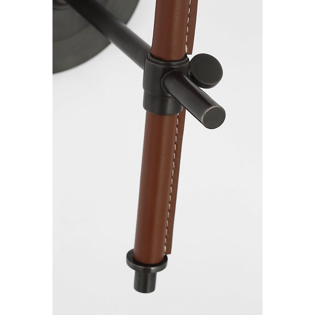Bryant Wrapped Sconce in Bronze and Saddle Leather with Saddle Leather Shade Designer: Thomas O'Brien Finish: Bronze and...