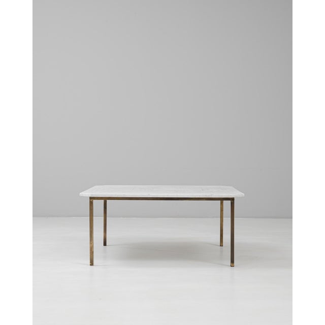 20th Century Italian Brass Coffee Table With Marble Top For Sale - Image 10 of 18