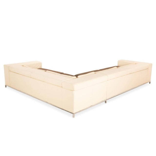 Cream Boston Leather Corner Sofa from Who's Perfect For Sale - Image 8 of 10