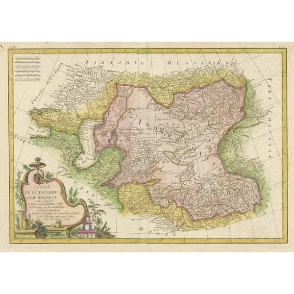 Decorative Antique Map of Central Asia For Sale - Image 3 of 6