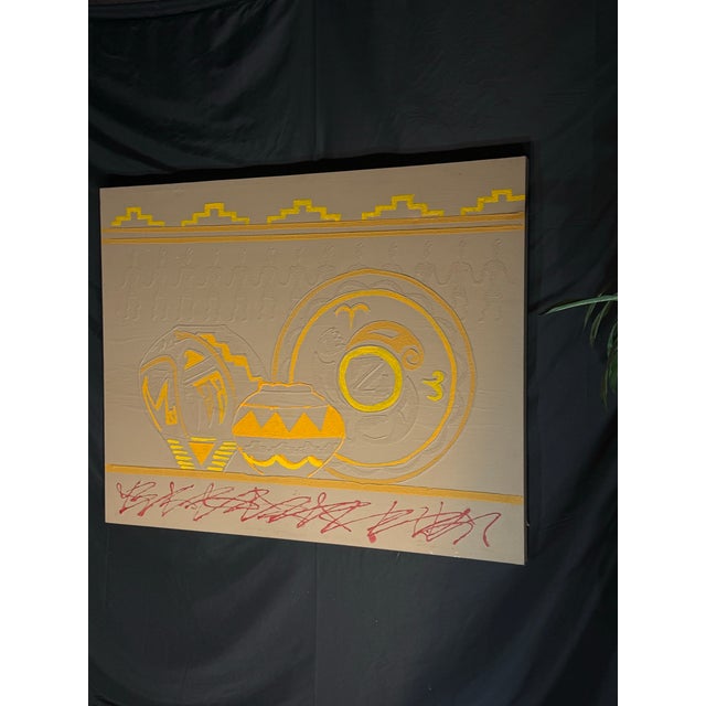 Textile Oversized Southwestern Pottery Relief Canvas Artwork For Sale - Image 7 of 11