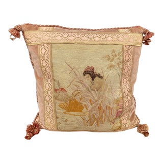 Antique Petitpoint Pillow For Sale