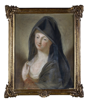 After Jean-Baptiste Perronneau, Portrait Composition Late 18th Century, Pastel on Paper, Framed