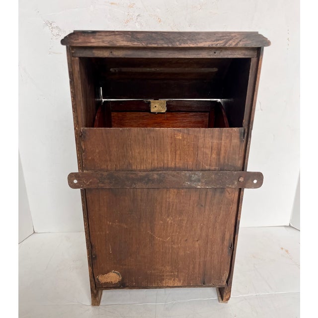 Vintage Oak Mailbox or Ballot Box or Alms Box W/Beveled Glass For Sale - Image 13 of 13