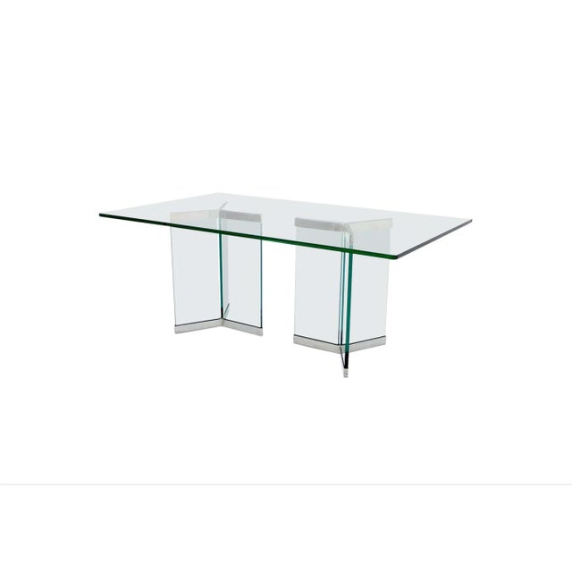 Transparent 1970s Irving Rosen Pace Collection Mid-Century Glass Dining Table For Sale - Image 8 of 8