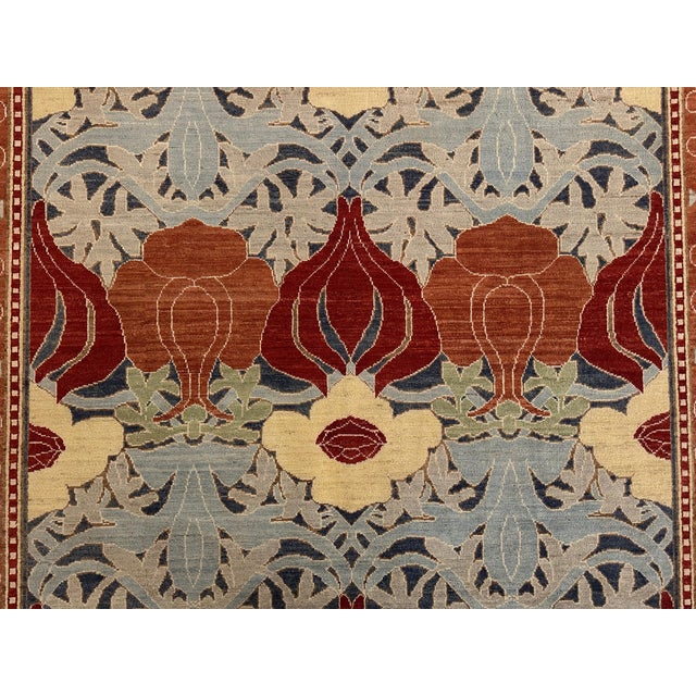 Hand-Knotted Morris Style Rug – 9'2" X 11'10" – Arts & Crafts Floral Wool For Sale - Image 10 of 10