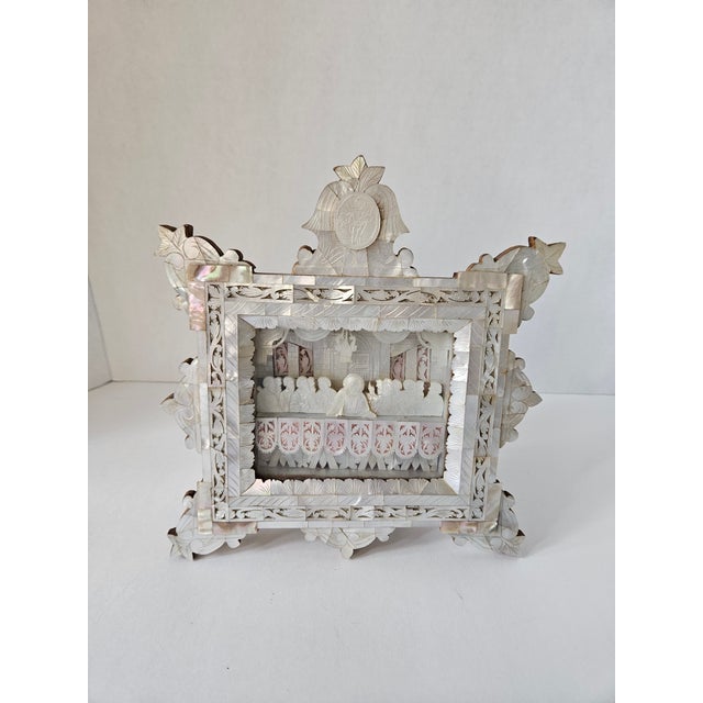 Late 19th Century Mother of Pearl/Abalone Shell Carved Icon For Sale - Image 9 of 10