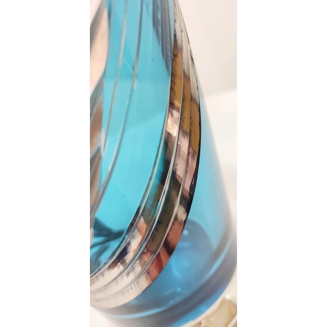 Blue & Silver Glass Vase, France, 1950s For Sale - Image 4 of 17