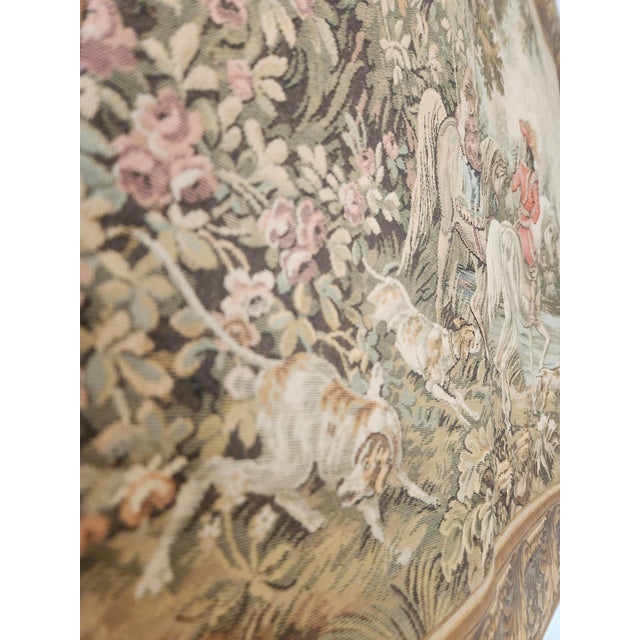 German Tapestry with Hunting Landscape Scene, 1970s For Sale - Image 13 of 18