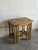 Turned spindle legs support patterned ceramic tile tops in a space-saving set of three nesting tables. Their compact...