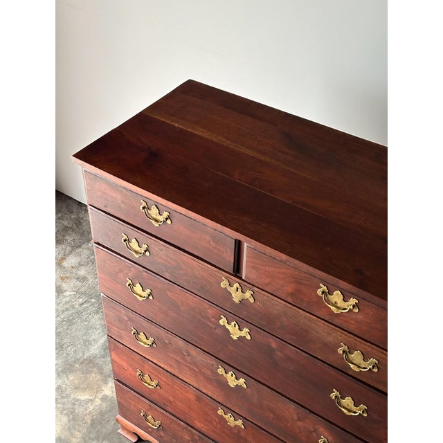 Chippendale-Style Black Walnut Tall Chest of Drawers, 1930s For Sale - Image 13 of 17
