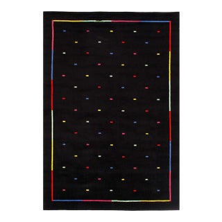 Black Color Fine Modern Rug 6'6'' X 9'9'' For Sale