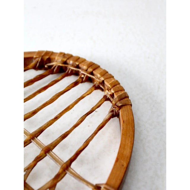 1940s Lund Wooden Snowshoe With Rawhide Webbing For Sale - Image 10 of 13