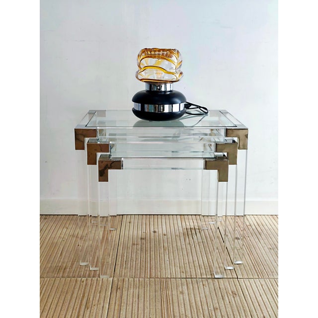 1980s Methacrylate Nesting Tables, 1980s, Set of 3 For Sale - Image 5 of 10