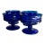 Mid 20th Century Set of 4 Colony Glass Co. Crown Cobalt Blue Pedestal Dishes For Sale