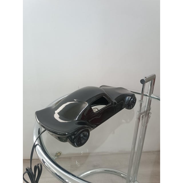Black Vintage Ceramic Sports Coupe Lamp, 1970s For Sale - Image 8 of 14