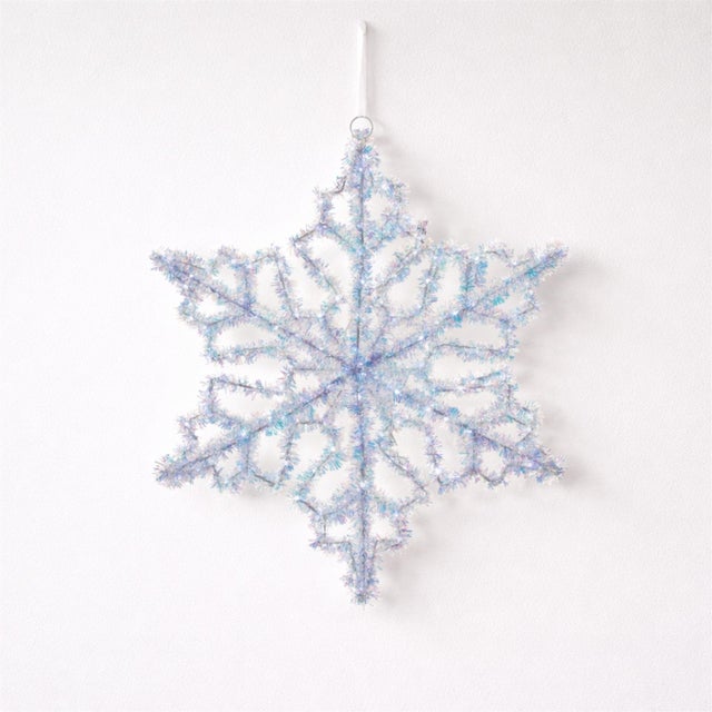 Kenneth Ludwig Chicago LED Hanging Tinsel Snowflake 31.5"H For Sale - Image 4 of 4
