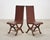 Early 20th Century Set of Eight French Provincial Leather Oak Curule Dining Chairs For Sale - Image 5 of 18