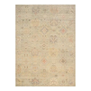 Pasargad Home Oushak L. Green Wool Area Rug, 8'10'' X 11'10'' For Sale