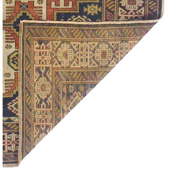 Antique Caucasian Lezgi Rug 3’8" X 5’3" For Sale - Image 4 of 6
