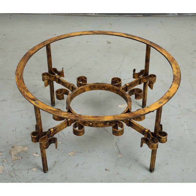 Gilbert Poillerat Style Gilt Iron and Glass Coffee/Cocktail Table, C. 1950 For Sale - Image 16 of 17