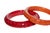 1930s Vintage Carved Bakelite Bangle Bracelets in Red and Orange, 1930's, Pair Of For Sale - Image 5 of 17
