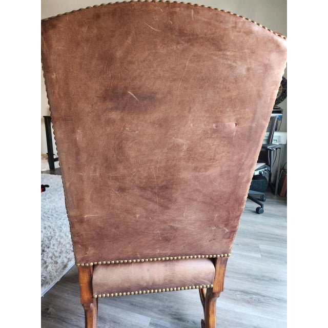 Mid 19th Century Ralph Lauren Leather and Mahogany Upholstered Armchair For Sale - Image 11 of 12