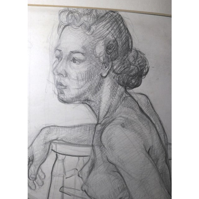 1930s Vintage Original Fleet 1937 Pencil Figural Figure Nude Lady Woman Drawing Sketch For Sale - Image 5 of 10