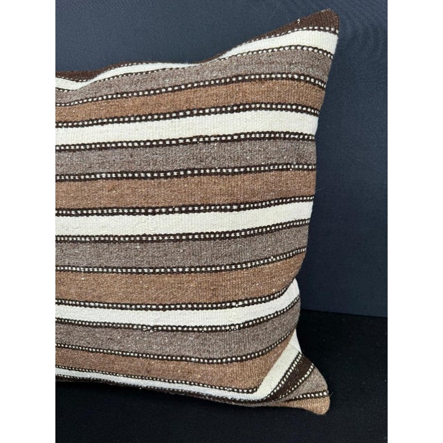 Contemporary Turkish Hemp Pillow Cushion Natural Beige Brown Cushion Cover 20"x20" For Sale - Image 3 of 4